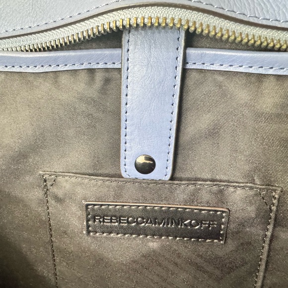 REBECCA MINKOFF LARGE EXPANDABLE SATCHEL TOTE IN DENIM BLUE - Picture 8 of 9